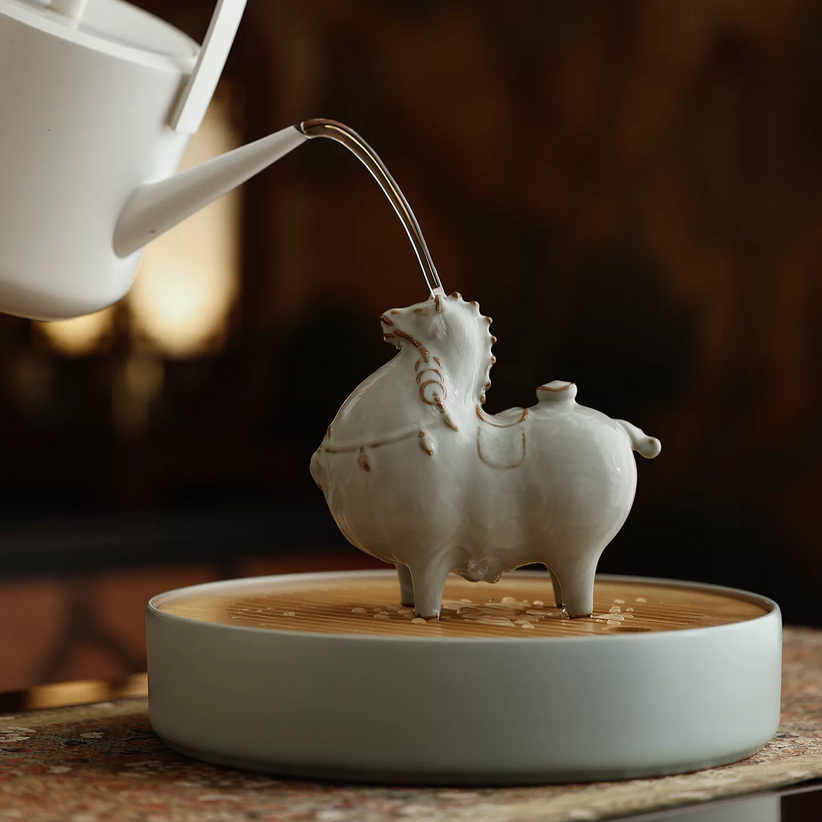 Fortune In Stride | Handcrafted Ru Ware Ceramic Tea Pet