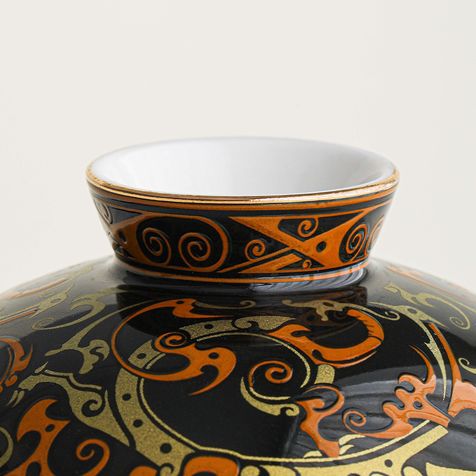Warring States Dragon | Handcrafted Gilded Relief Ceramic Tea Set