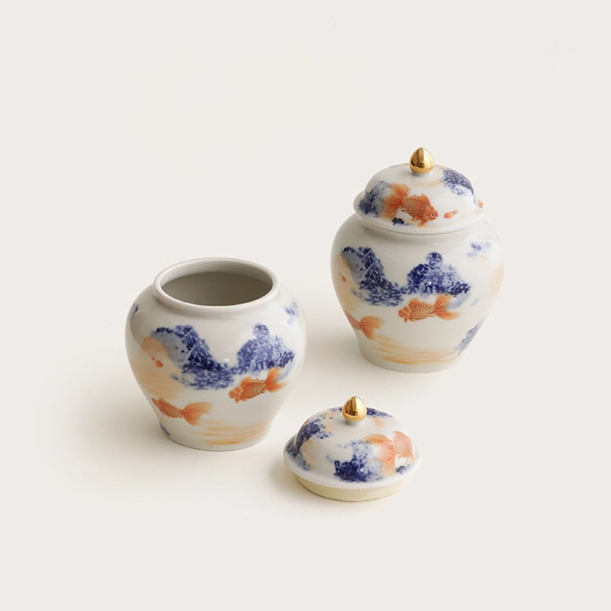 Abundant Waters | Handcrafted Ceramic Tea Canister Pair
