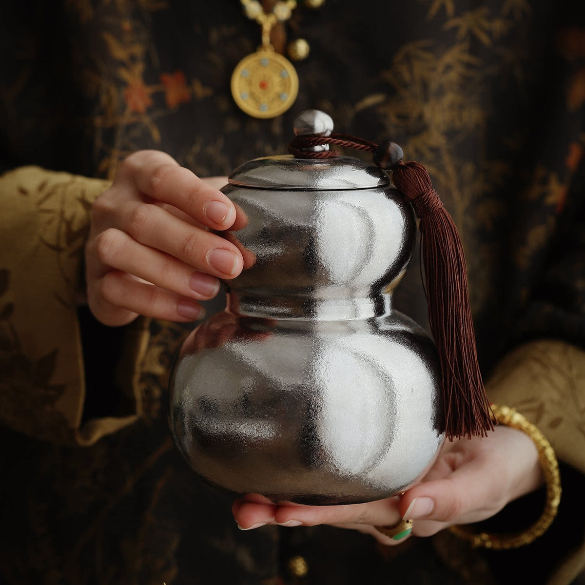 Fortune Gourd | Handcrafted Titanium Tea Canister