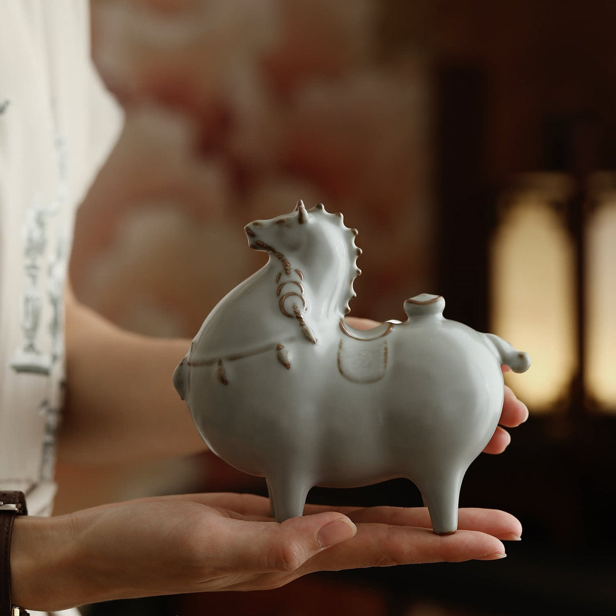 Fortune In Stride | Handcrafted Ru Ware Ceramic Tea Pet