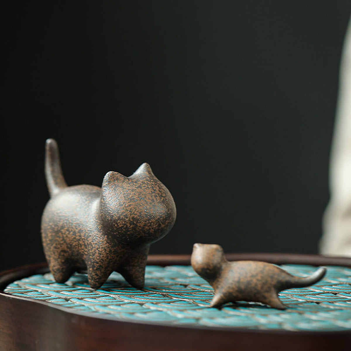 Quiet Paws | Textured Ceramic Cat Tea Pet Collection