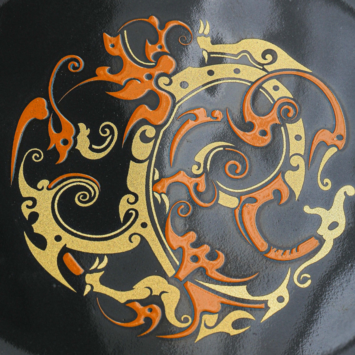 Warring States Dragon | Handcrafted Gilded Relief Ceramic Tea Set
