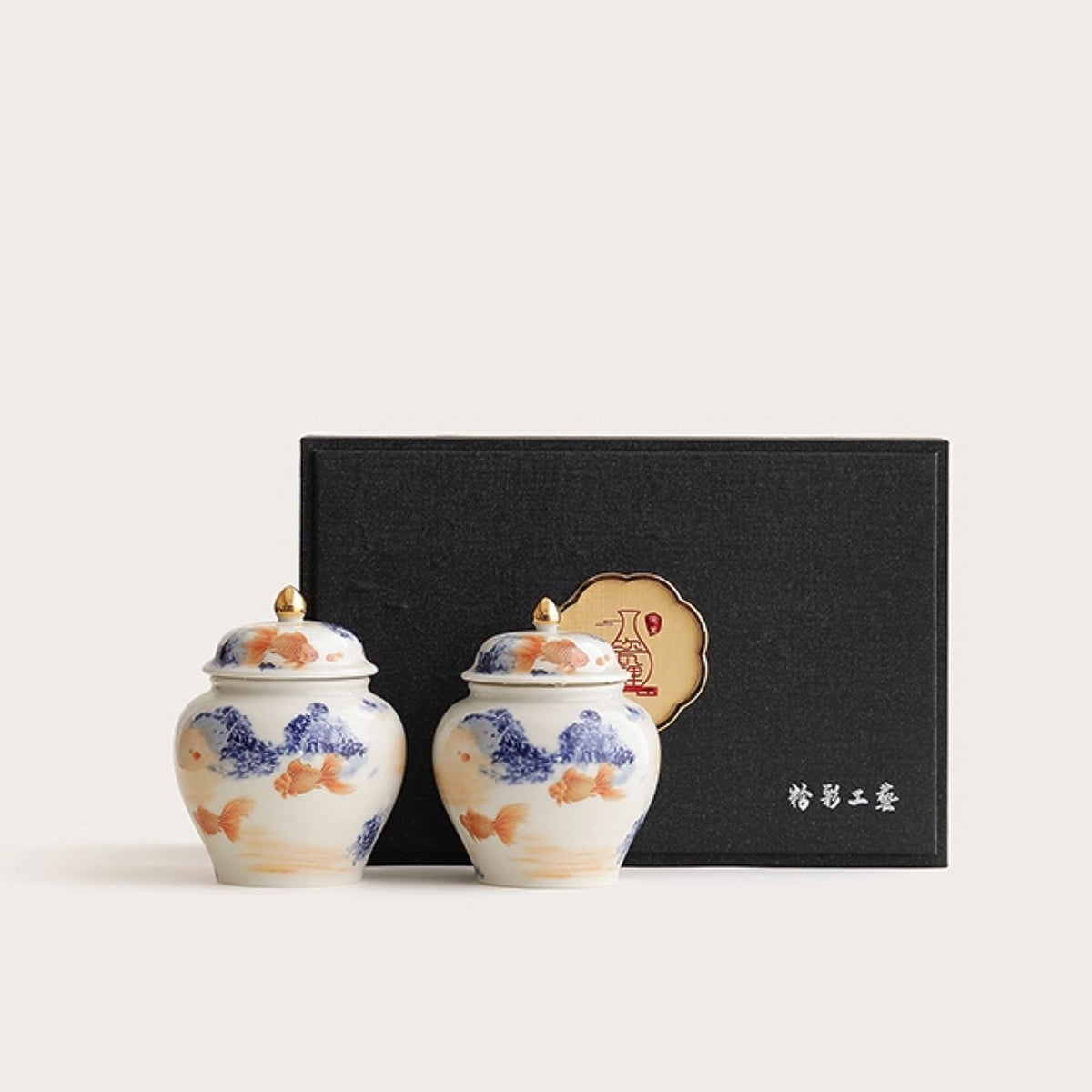 Abundant Waters | Handcrafted Ceramic Tea Canister Pair