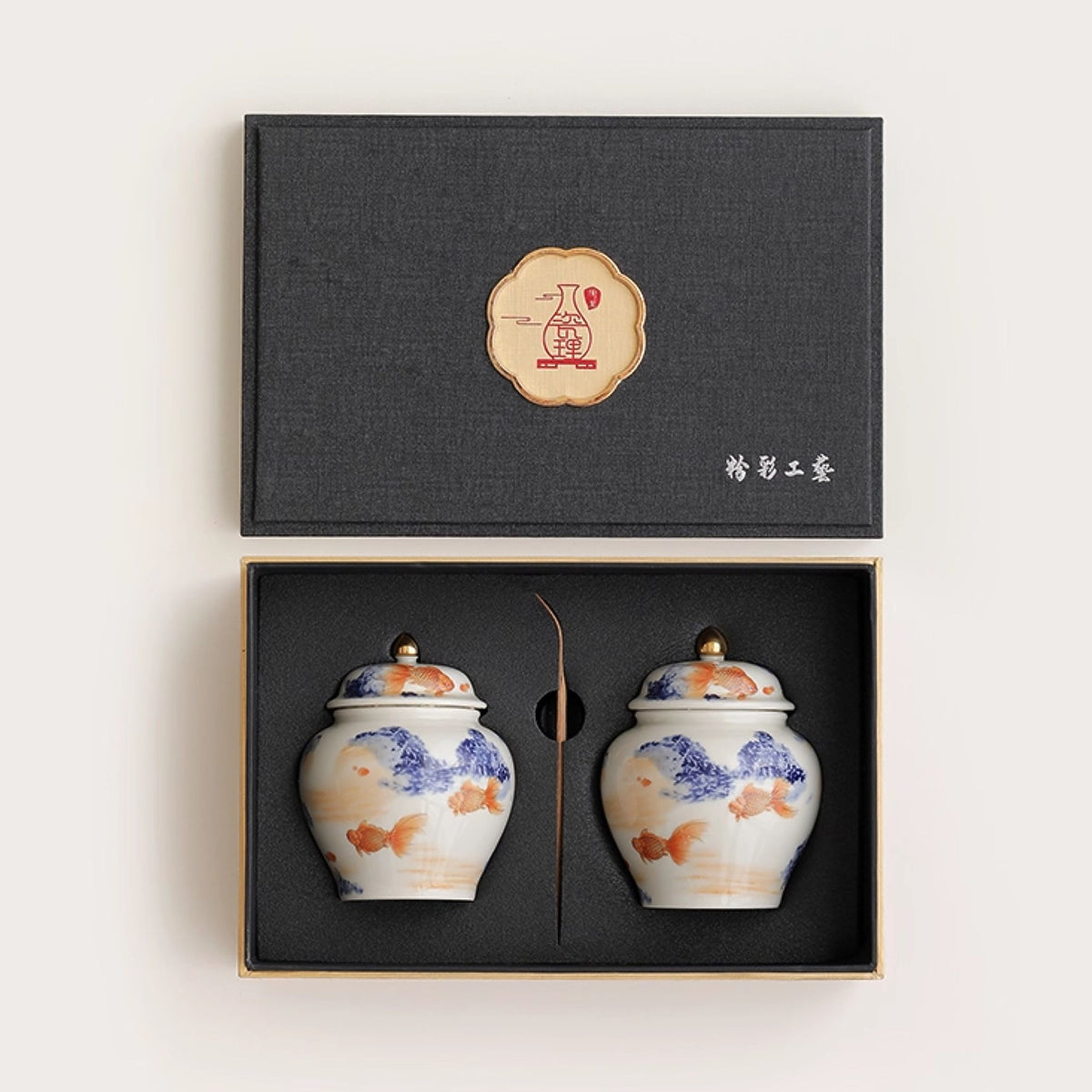Abundant Waters | Handcrafted Ceramic Tea Canister Pair